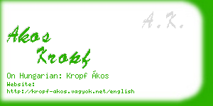akos kropf business card