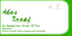 akos kropf business card